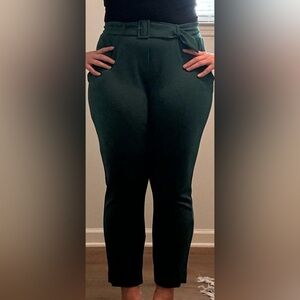 Dark green belted leggings
